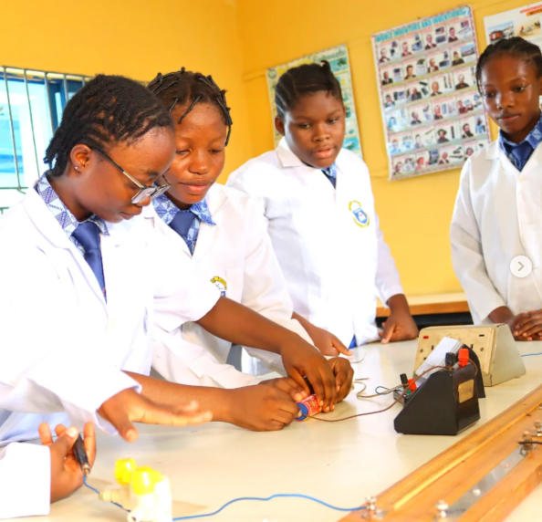 Students at the Physcis lab
