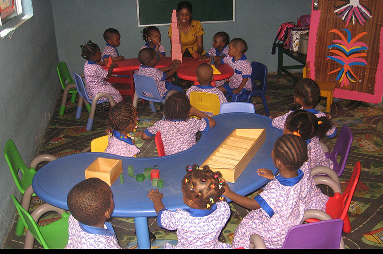 Nursery student at the playground ground
